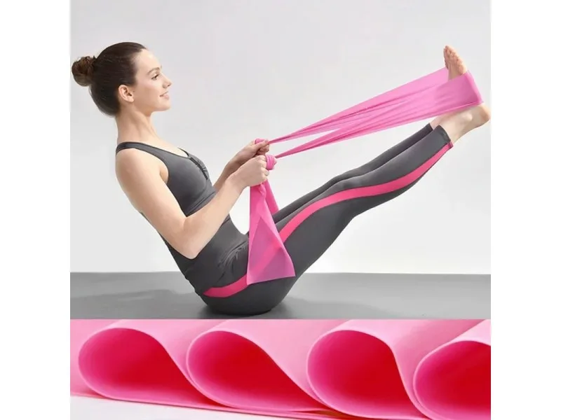 Person exercising with resistance band